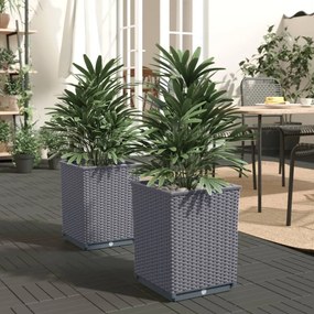 vidaXL Ζαρντινιέρες 2 τεμ. Μπλε Γκρι 30x30x37 εκ. από Πολυπροπυλένιο