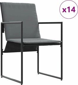 vidaXL Σέτ φαγητού για κήπο 15 pcs Μαύρο Ατσάλι