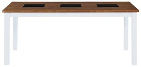 Τραπέζι Riverton 493, Καφέ, Άσπρο, 75x90x180cm, Ινοσανίδες μέσης πυκνότητας | Epipla1.gr