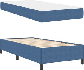 vidaXL Σκελετός Κρεβατιού με στρώμα Μπλε 90 x 200 cm ύφασμα