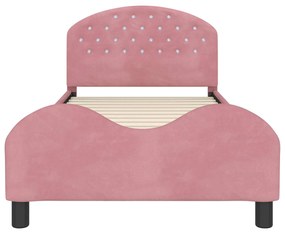 vidaXL Κρεβάτι Παιδικής Κρεβατοκάμαρας με Κεφαλάκι Ροζ 90 x 190 cm