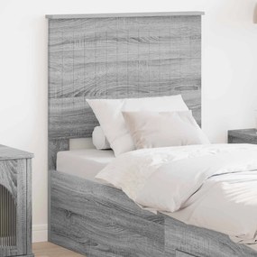 vidaXL Κεφαλάρι με κεφαλάρι Γκρίζο Σονομα 75 cm Επεξεργασμένο ξύλο