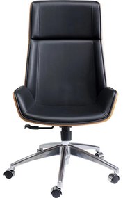 Καρέκλα Γραφείου  Rouven Μαύρη Δερματίνη  58.5x63.5x112εκ - Μαύρο