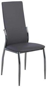 Καρέκλα FRESH K/D Χρώμιο/Pvc Γκρι 45x52x100cm (Σετ 4 ΤΕΜ)