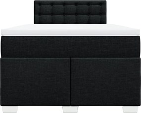 vidaXL Κρεβάτι Boxspring με Στρώμα Μαύρο 120x200 εκ. Υφασμάτινο