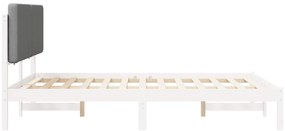 vidaXL Σκελετός Κρεβατιού με Επενδεδυμένο Κεφαλάρι Ανοιχτό γκρι
