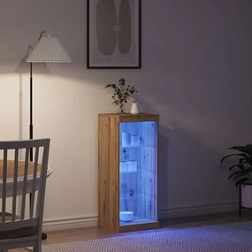 vidaXL Πλευρικό Τραπέζι LED Artisan Oak 41 x 37 x 100 εκ