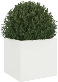 vidaXL Ζαρντινιέρα Λευκή 32x30x29 εκ. από Χάλυβα