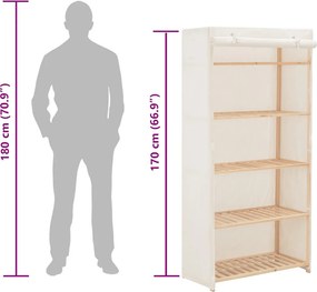 vidaXL Ντουλάπα Λευκή 79 x 40 x 170 εκ. Υφασμάτινη