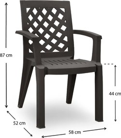 Πολυθρόνα πολυπροπυλενίου Kira Megapap χρώμα καφέ 58x52x87εκ.