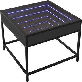 vidaXL Τραπεζάκι Σαλονιού Infinity LED Μαύρο 50x50x41 εκ.