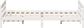 vidaXL Σκελετός Κρεβ. Χωρίς Στρώμα Λευκό 140x200 εκ Μασίφ Πεύκο