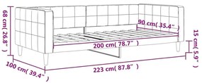 Καναπές Κρεβάτι Σκούρο Πράσινο 90 x 200 εκ. Βελούδινος - Πράσινο