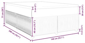 Κρεβάτι Boxspring με Στρώμα Ροζ 140x200 εκ. Βελούδινο - Ροζ