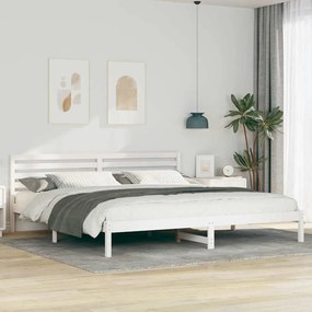 vidaXL Σκελετός Κρεβατιού Λευκό 200 x 220 cm Μασίφ ξύλο πεύκου
