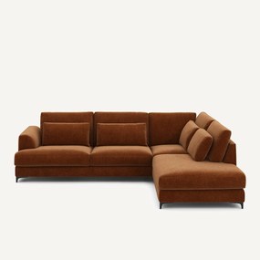 Γωνιακός καναπές-κρεβάτι, δεξιός, βελούδο chenille, Marsile