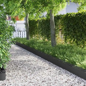 vidaXL Περιγράμματα γκαζόν 20 pcs 103 x 0,05 x 22 εκ Ατσάλι Μαύρο
