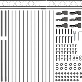 vidaXL Στοιχείο Φράχτη Γκρι 170 x 170 εκ. Ατσάλι