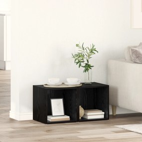 vidaXL Ντουλάπι TV 2 pcs Μαύρο 37 x 35 x 37 εκ Επεξεργασμένο ξύλο