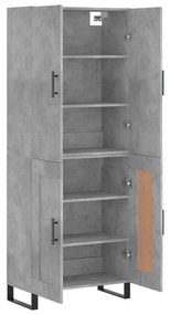 vidaXL Ντουλάπι Γκρι Σκυροδέματος 69,5x34x180 εκ. Επεξεργασμένο Ξύλο
