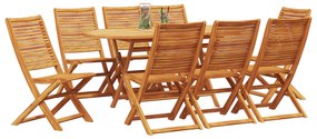 vidaXL Σετ Φαγητού Κήπου 9 Τεμαχίων Καλή Ξυλεία Ακακίας