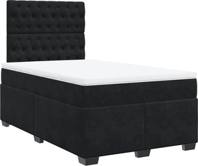 vidaXL Κρεβάτι Boxspring με Στρώμα Μαύρο 120 x 200 εκ. Βελούδινο