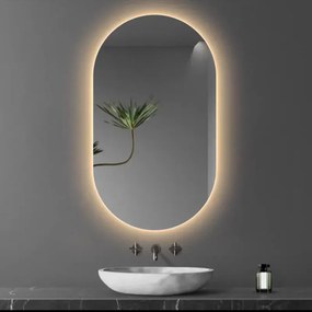 Stewehome LED Φωτισμένο Οβάλ Καθρέφτη Μπάνιου Φως Ημέρας 45x85 cm
