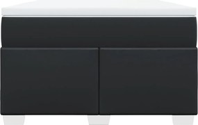 vidaXL Κρεβάτι Boxspring με Στρώμα Μαύρο 120 x 200 εκ. Συνθετικό Δέρμα