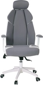 BF8300 Πολυθρόνα Γραφείου Διευθυντή, Microfiber Γκρι PU Άσπρο   1τμχ