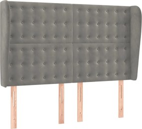 vidaXL Κρεβάτι Boxspring με Στρώμα &amp; LED Αν.Γκρι 140x200 εκ. Βελούδινο