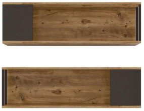 Ράφια Τοίχου (Σετ 2Τμχ) 956LCS2711 100x22x29,6cm Walnut