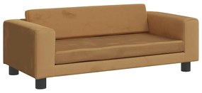 vidaXL Καναπές Παιδικός με Υποπόδιο Καφέ 100x50x30 εκ. Βελούδινος