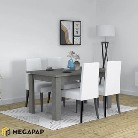 Τραπέζι Denzel Megapap χρώμα γκρι σκυροδέματος 120x80x76εκ.