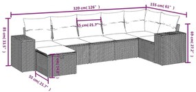 Σετ Καναπέ Κήπου 8 τεμ. Μικτό Μπεζ Συνθετικό Ρατάν με Μαξιλάρια - Μπεζ