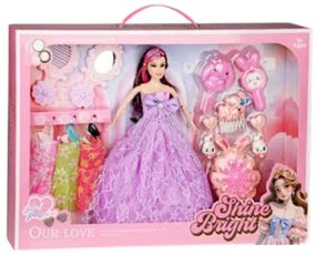 Σετ κούκλα με αξεσουάρ ομορφιάς - 2546B - 917468