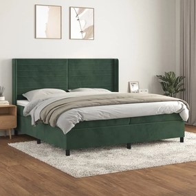 ΚΡΕΒΑΤΙ BOXSPRING ΜΕ ΣΤΡΩΜΑ ΣΚΟΥΡΟ ΠΡΑΣΙΝΟ 200X200ΕΚ. ΒΕΛΟΥΔΙΝΟ 3132762