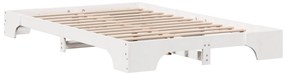 vidaXL Κρεβάτι Λευκό Ξύλο 140 x 190 cm Κρεβάτι Ορθογώνιο Μοντέρνο