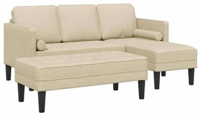 vidaXL Σετ Καναπέ 2 pcs Κρεμ 173 x 131 x 67 εκ ύφασμα