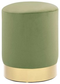 Σκαμπό Μουσταρδί Πράσινο / Χρυσό Βελούδινο 28 x 36 cm