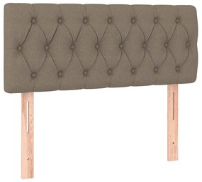 Κρεβάτι Boxspring με Στρώμα &amp; LED Taupe 120x190 εκ. Υφασμάτινο - Μπεζ-Γκρι