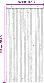 vidaXL Κουρτίνα εντόμων Chenille Γκρι και Λευκό 100 x 230 cm 100% PP