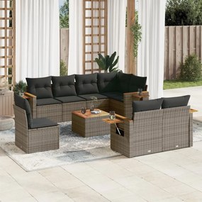 vidaXL Patio Sofa Set 9-θέσια Grey