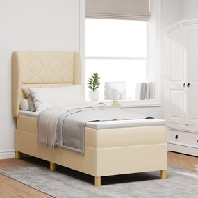 vidaXL Κρεβάτι Box Spring  με στρώμα Κρεμ 80x200 εκ. Υφασμάτινο