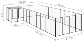 Σπιτάκι Σκύλου Μαύρο 13,31 μ² Ατσάλινο   - Μαύρο