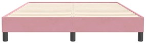 vidaXL Box Spring Κρεβάτι χωρίς στρώμα Ροζ 140x210 cm Βελούδινο