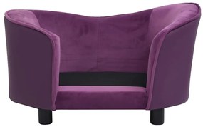 vidaXL Καναπές-Κρεβάτι Σκύλου Μπορντό 69x49x40 εκ. Βελουτέ/Συνθ. Δέρμα