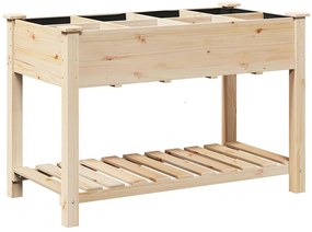 vidaXL Γλάστρα Κήπου Μπεζ 115 x 59 x 76.5 εκ Στερεό ξύλο έλατου