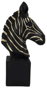 Διακοσμητικό Επιτραπέζιο Zebra 253-223-502 12,2x22x40,5cm Black-Gold Πολυρεσίνη