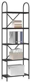 vidaXL Ράφι Βιβλίων Μαύρη δρυς 60 x 30 x 183 εκ Επεξεργασμένο ξύλο