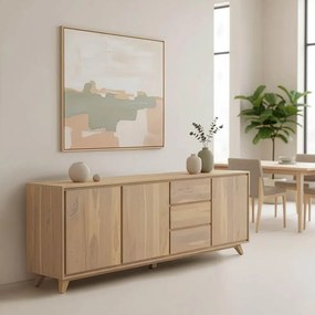 Μπουφές Emira Μασίφ Ξύλο Ακακίας σε Φυσικό 200x40x80εκ. 200x40x80 εκ.